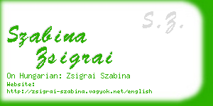 szabina zsigrai business card